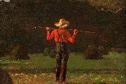 Winslow Homer Farmer with a Pitchfork, oil on board painting by Winslow Homer oil painting reproduction